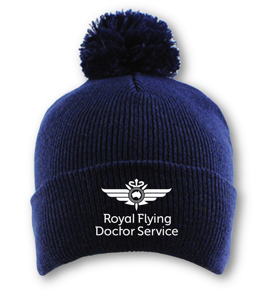 Flying Doctor Navy Pom Pom Beanie